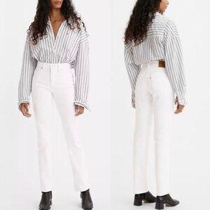 Levi's Premium 724 High Rise Straight Leg Jeans White Size 25 Denim Slim Fit